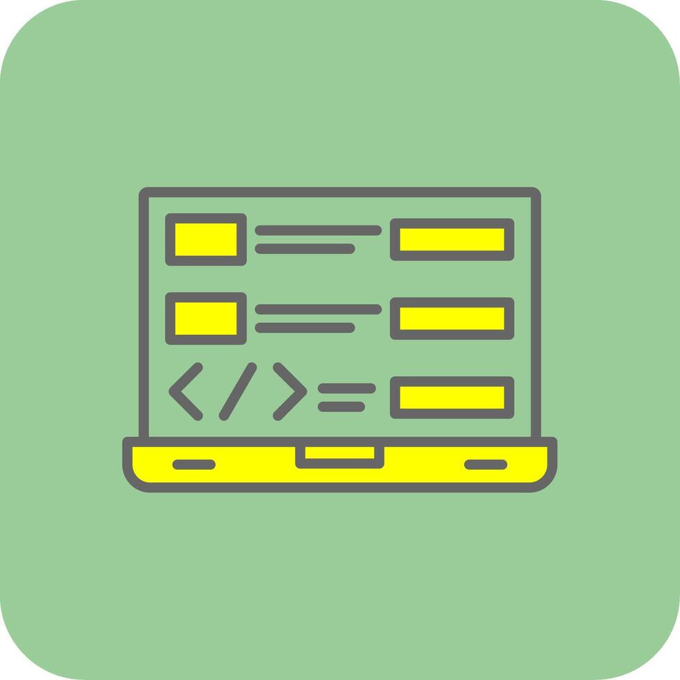Coding Filled Yellow Icon vector