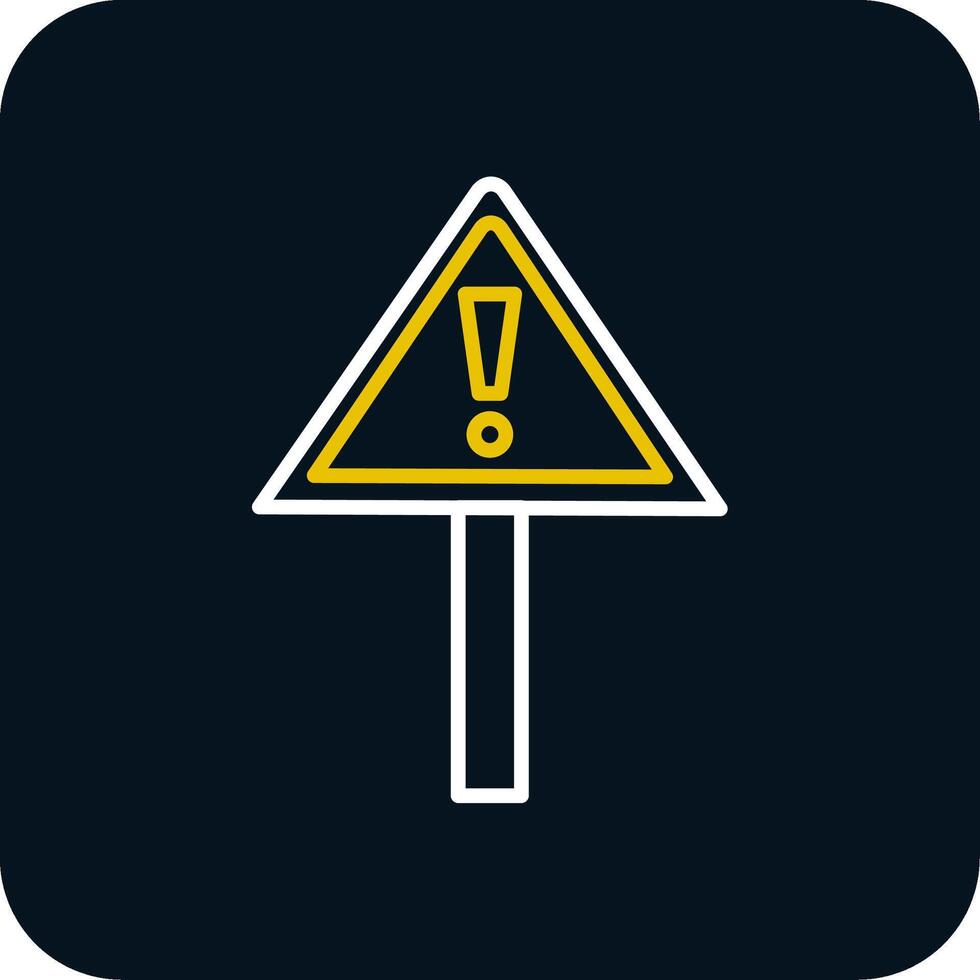 Alert Line Yellow White Icon vector