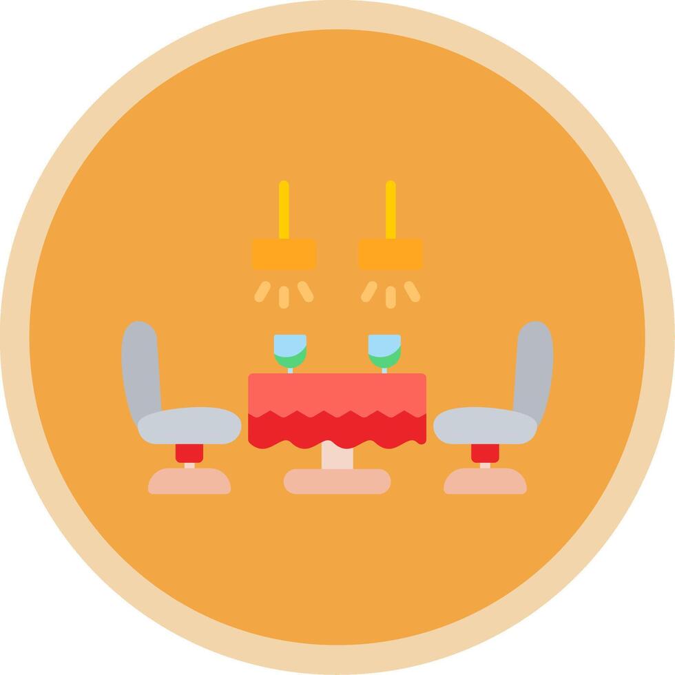 Dining Table Flat Multi Circle Icon vector