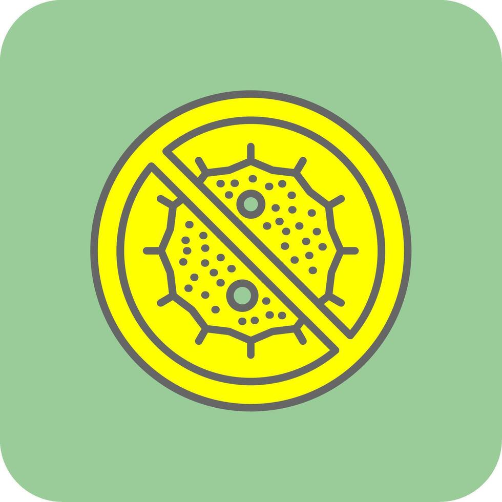 Bacteria Filled Yellow Icon vector