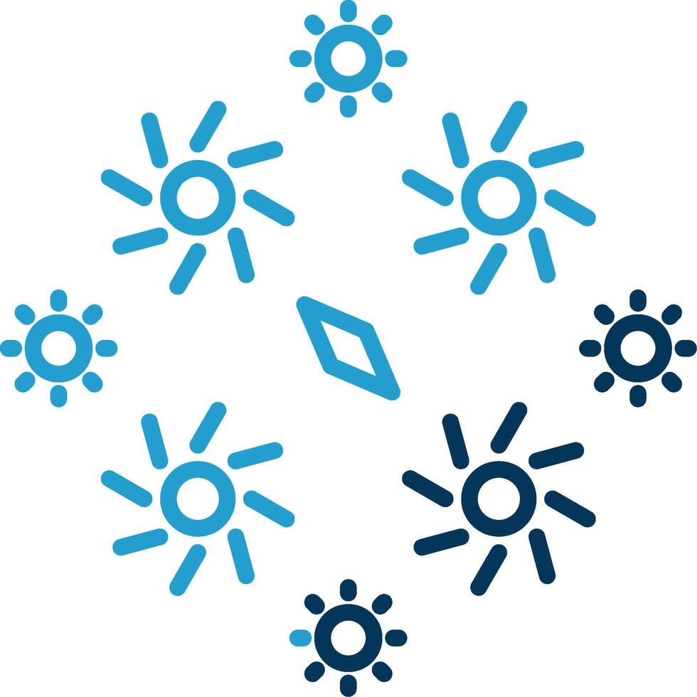 Firework Line Blue Two Color Icon vector
