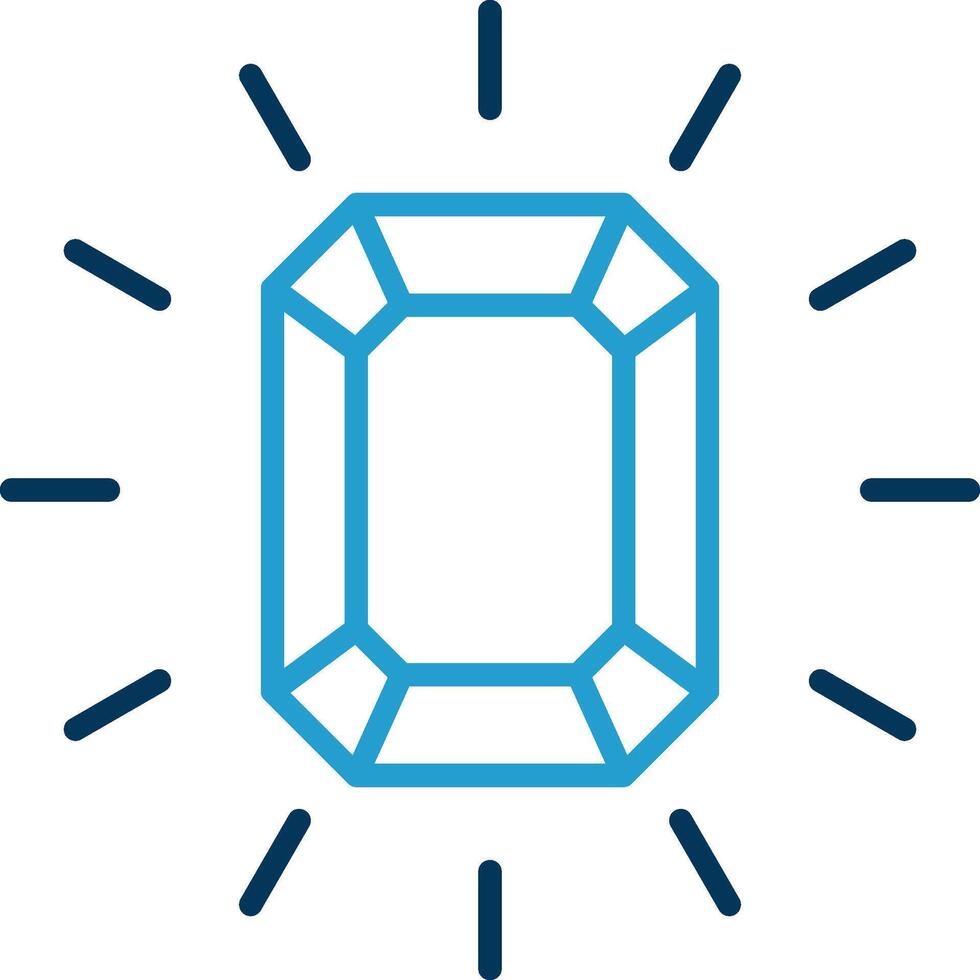 Gem Line Blue Two Color Icon vector
