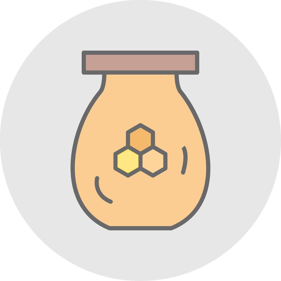 Honey Jar Line Filled Light Icon vector