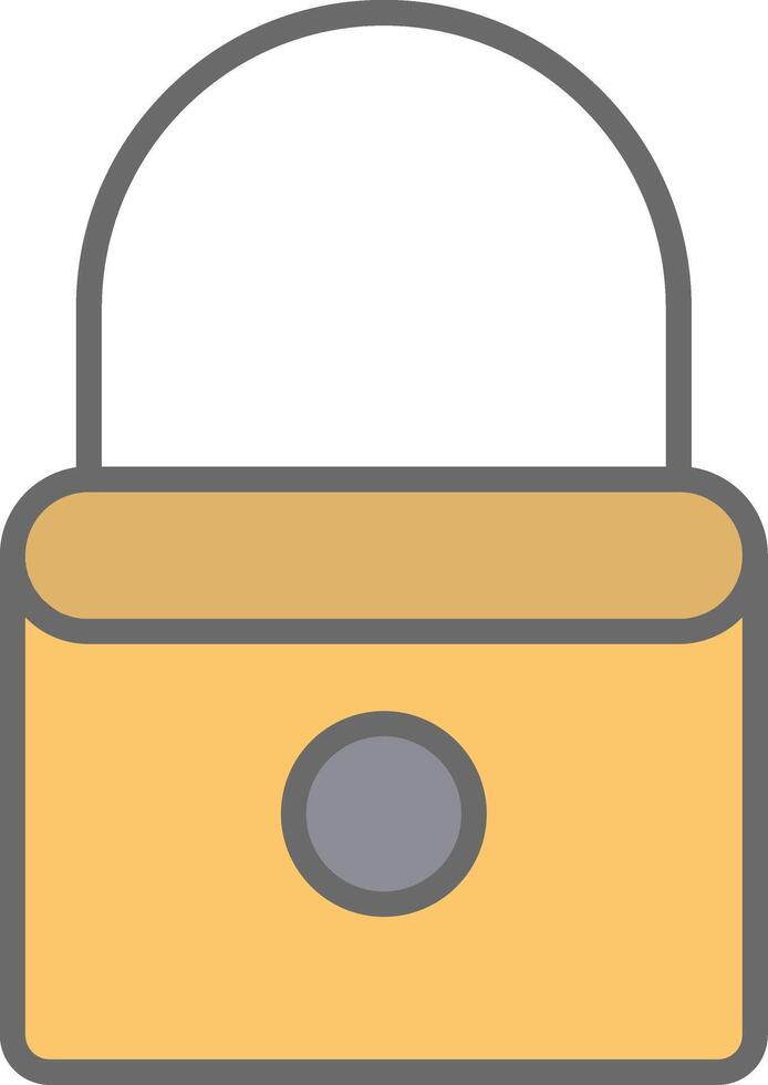 Lock Line Filled Light Icon vector