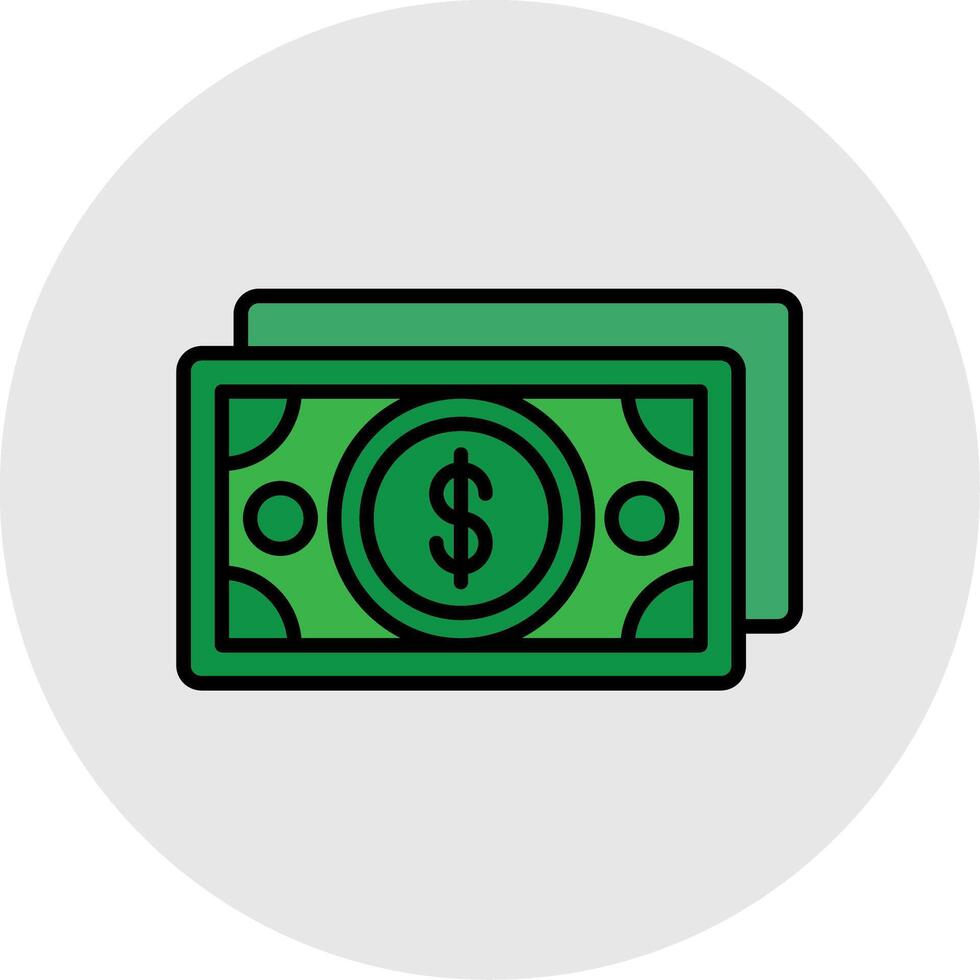 dinero línea lleno ligero icono vector