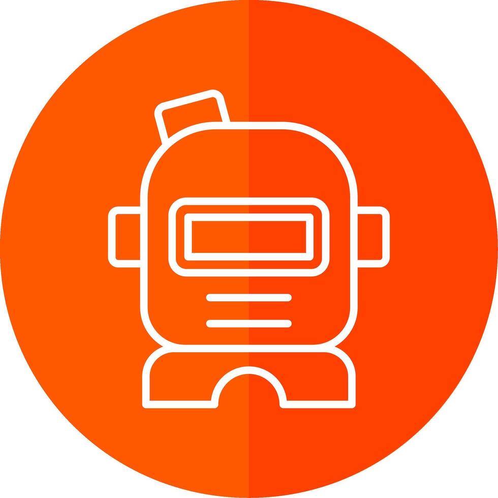 Astronaut Helmet Line Yellow White Icon vector