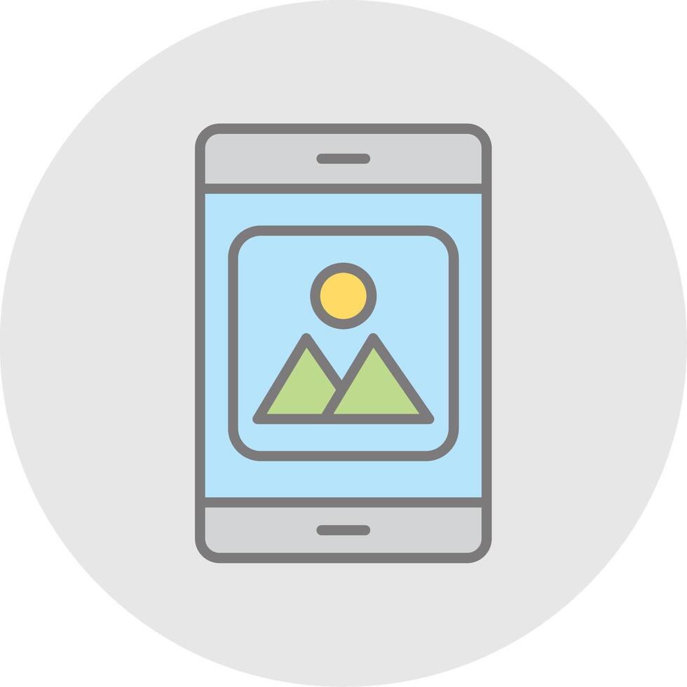 Mobile Application Line Filled Light Icon vector