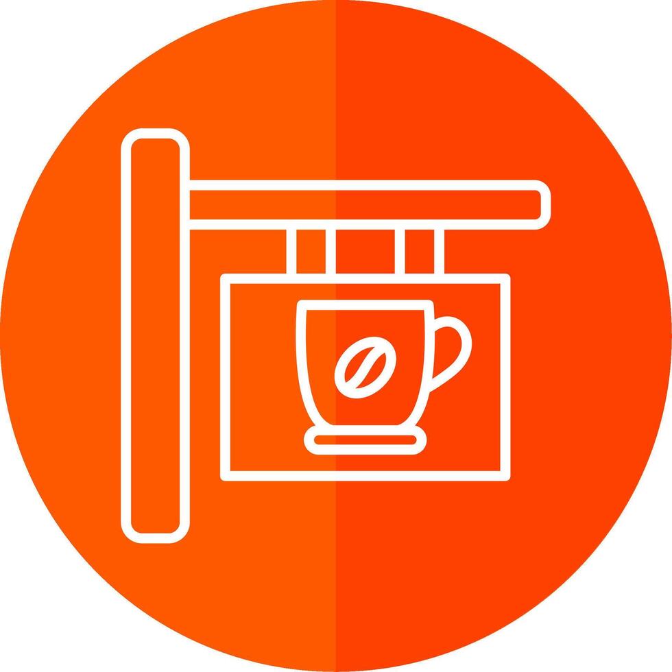 Cafe Signage Line Yellow White Icon vector