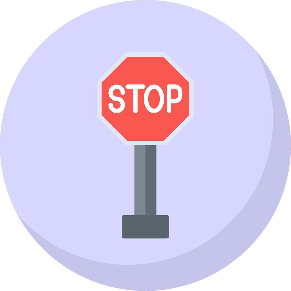 Stop Sign Flat Bubble Icon vector