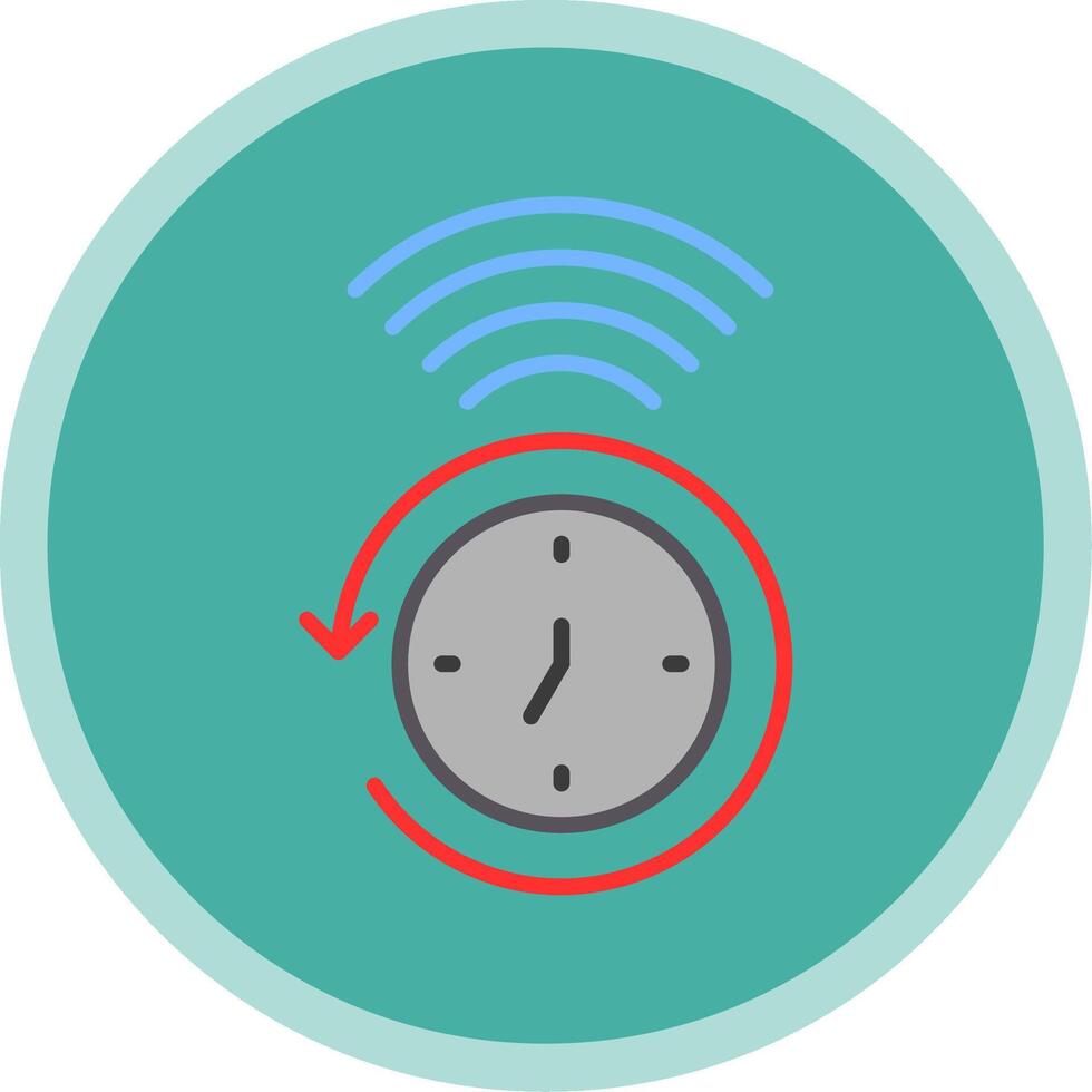 Clock Flat Multi Circle Icon vector