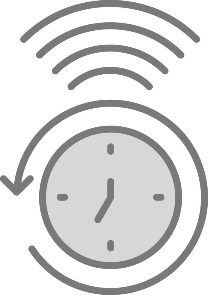 Clock Line Filled Light Icon vector