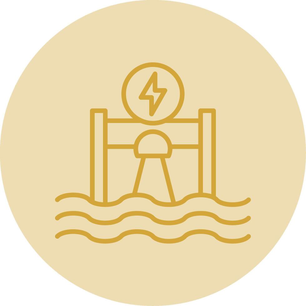 Hydroelectricity Line Yellow Circle Icon vector