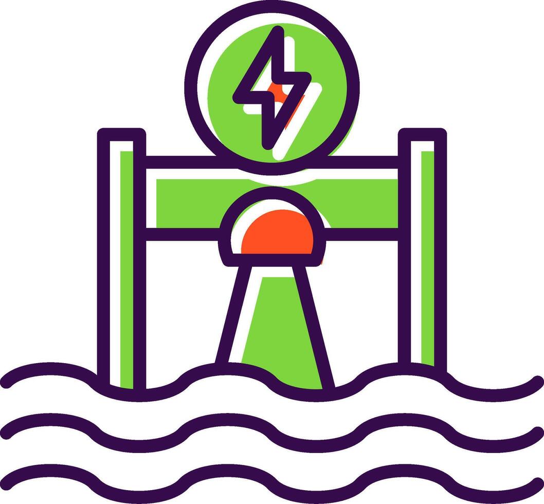 Hydroelectricity filled Design Icon vector