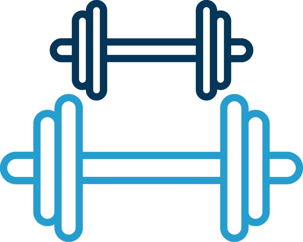 Dumbbell Line Blue Two Color Icon vector