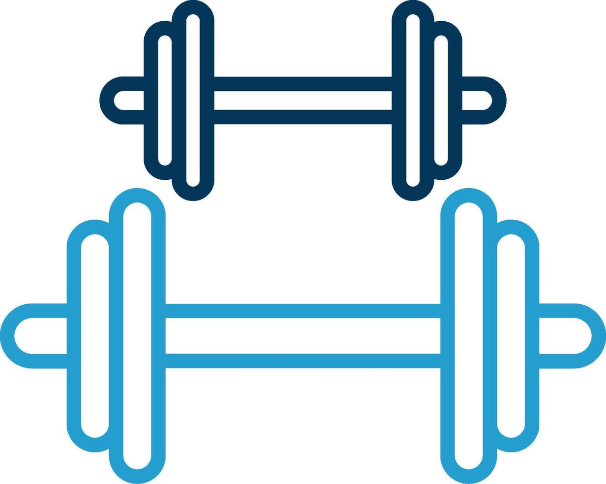 Dumbbell Line Blue Two Color Icon vector