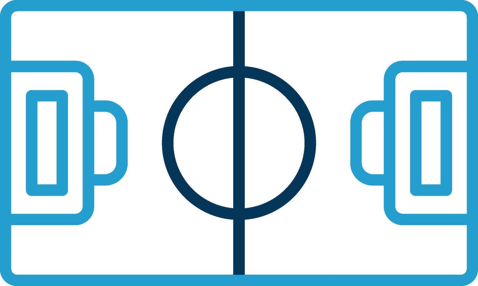 Football Field Line Blue Two Color Icon vector