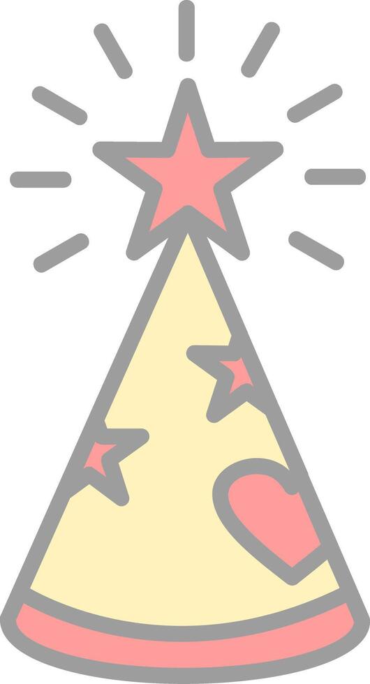 Party Hat Line Filled Light Icon vector