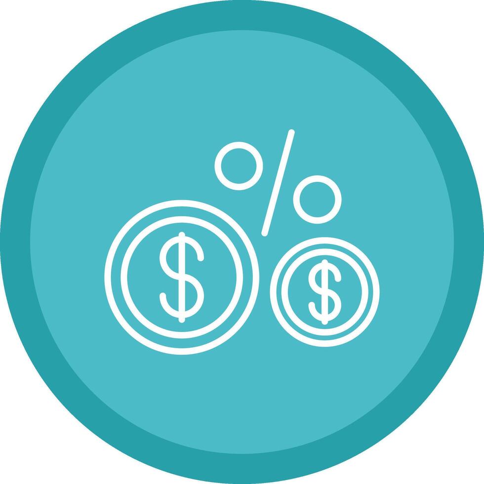 Percentage Line Multi Circle Icon vector