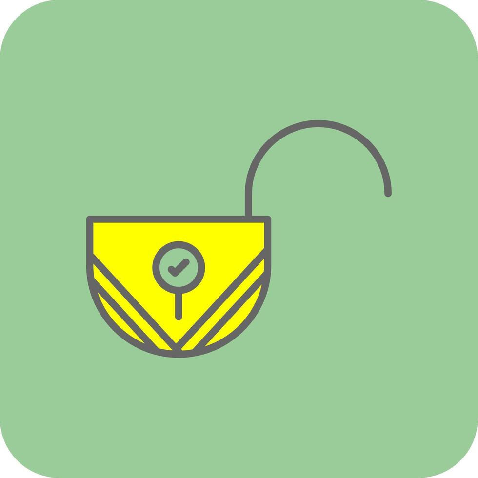 Unlock Filled Yellow Icon vector