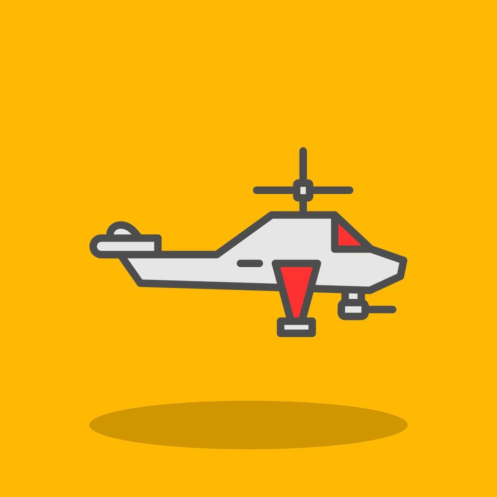 Heliciopter Filled Shadow Icon vector