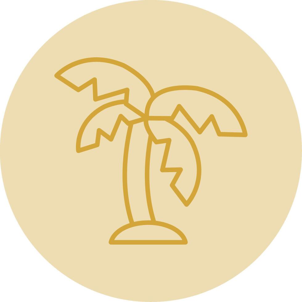 Palm Line Yellow Circle Icon vector