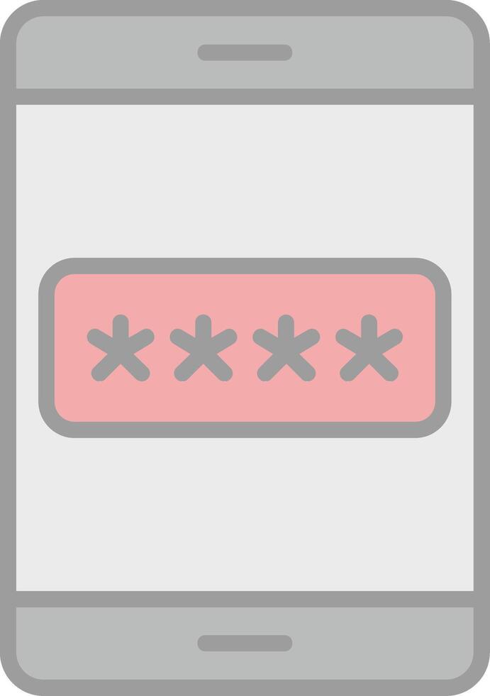 Password Line Filled Light Icon vector