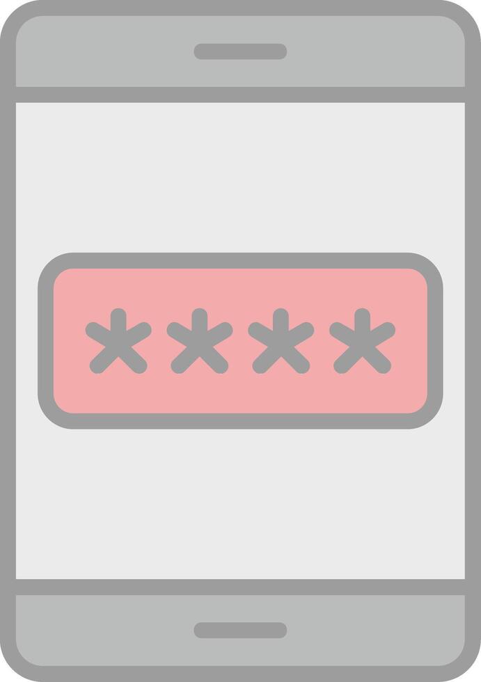 Password Line Filled Light Icon vector