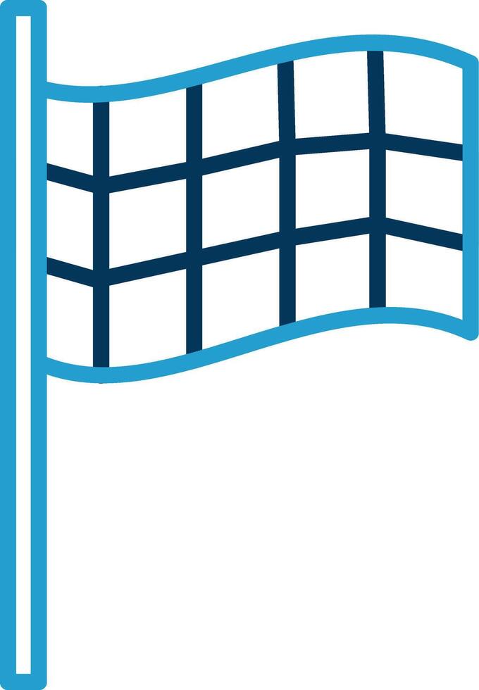 Racing Flag Line Blue Two Color Icon vector