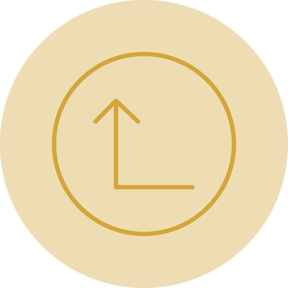 Turn Up Line Yellow Circle Icon vector