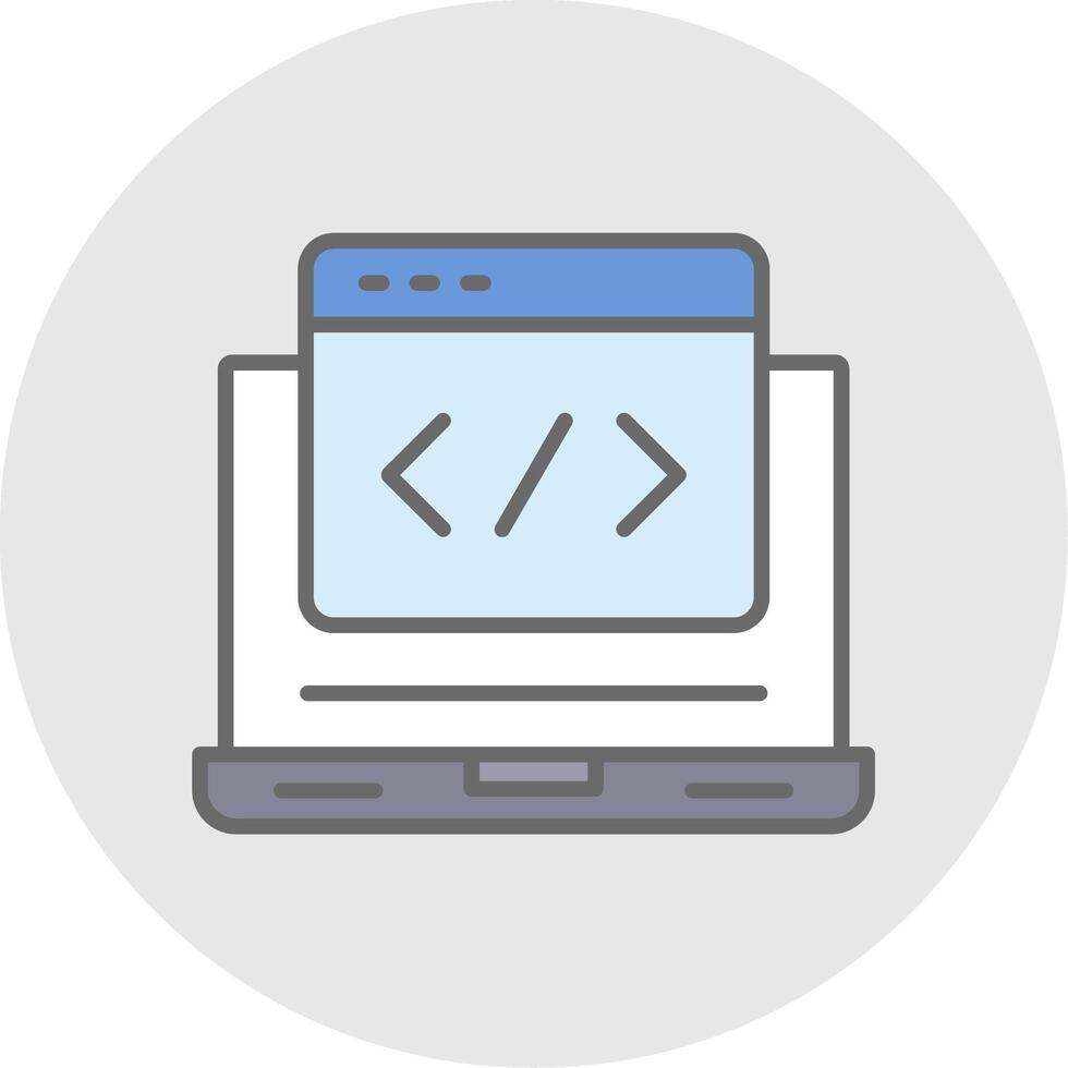 Web Development Line Filled Light Icon vector