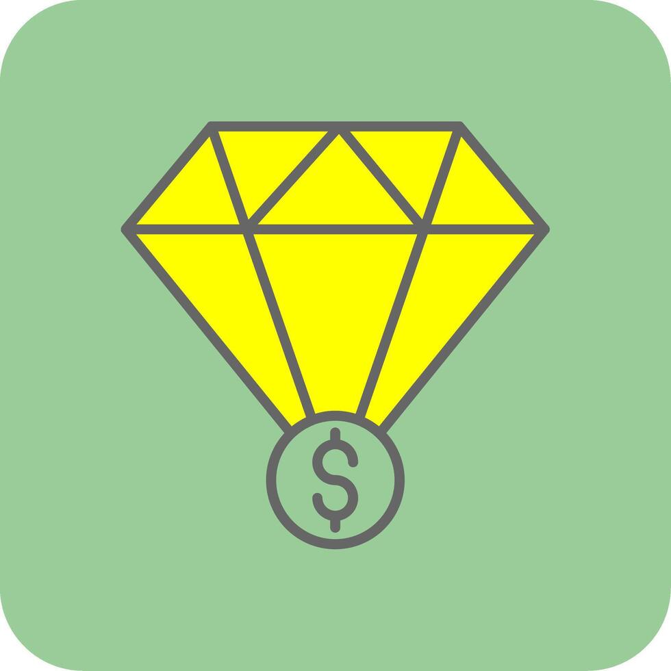 Value Filled Yellow Icon vector