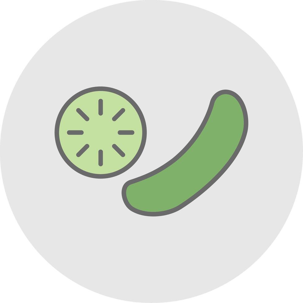 Pepino línea lleno ligero icono vector