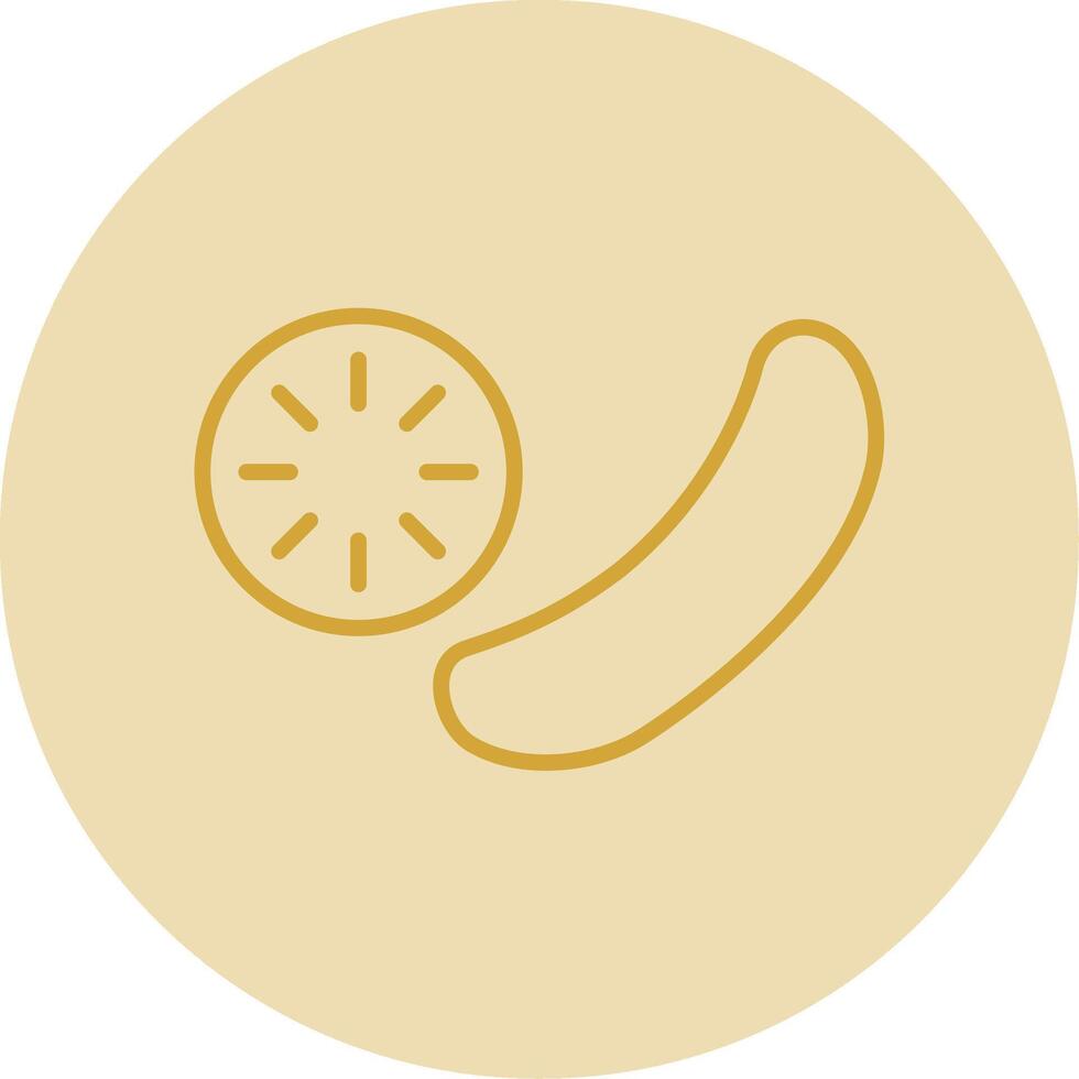 Cucumber Line Yellow Circle Icon vector