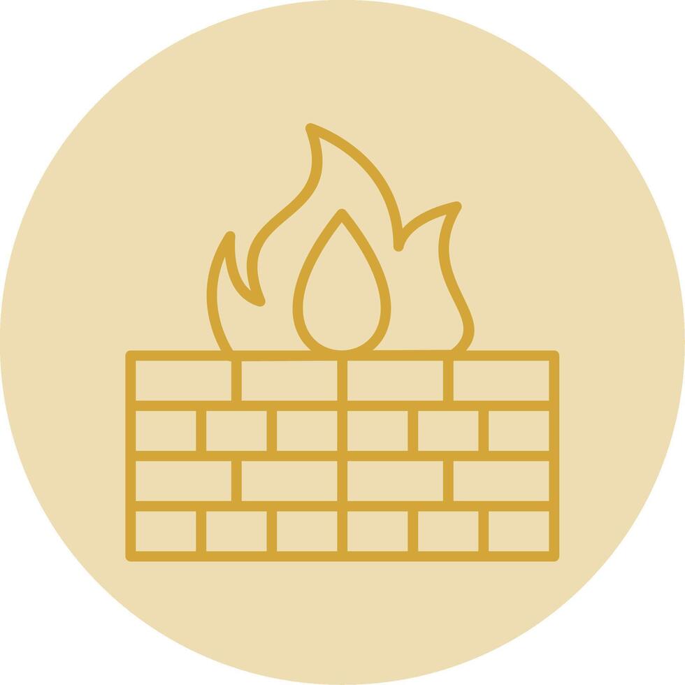 Firewall Line Yellow Circle Icon vector