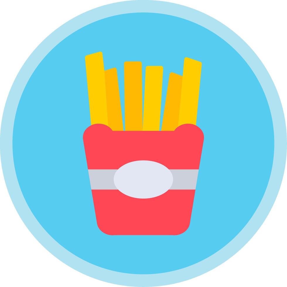 French Fries Flat Multi Circle Icon vector