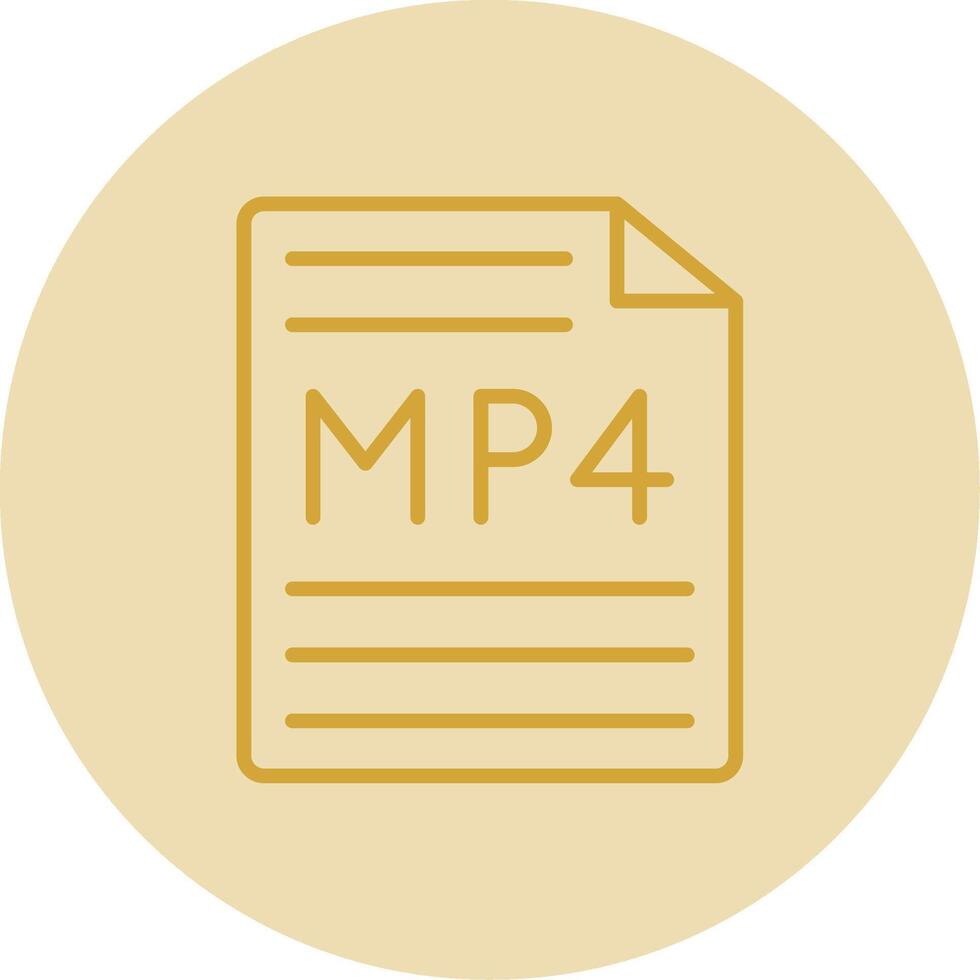 Mp4 Line Yellow Circle Icon vector