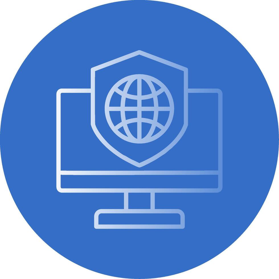 Security Computer Connect Flat Bubble Icon vector