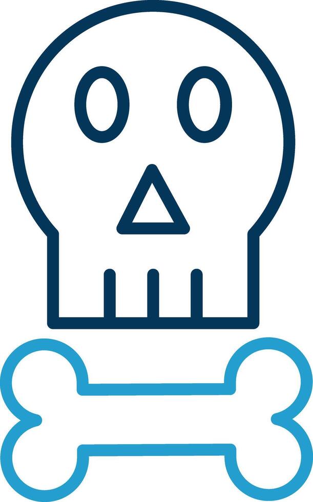 Skull Line Blue Two Color Icon vector