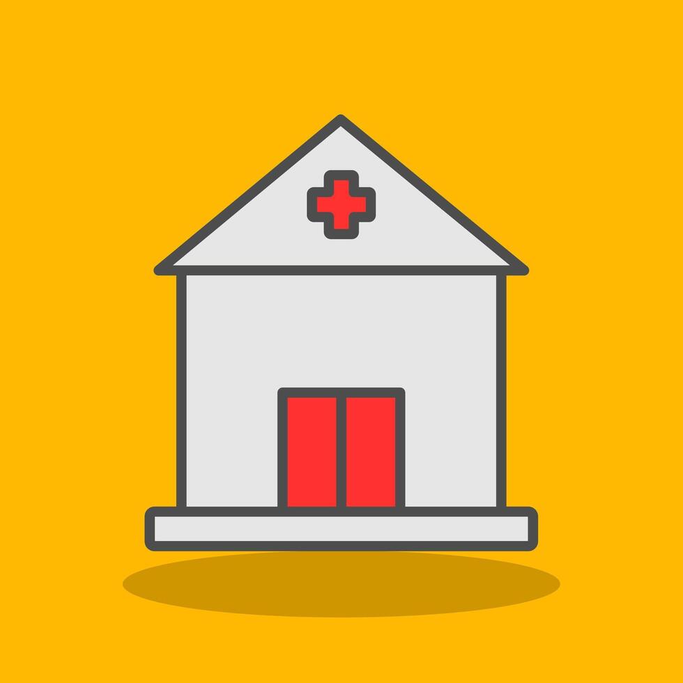 Building Filled Shadow Icon vector