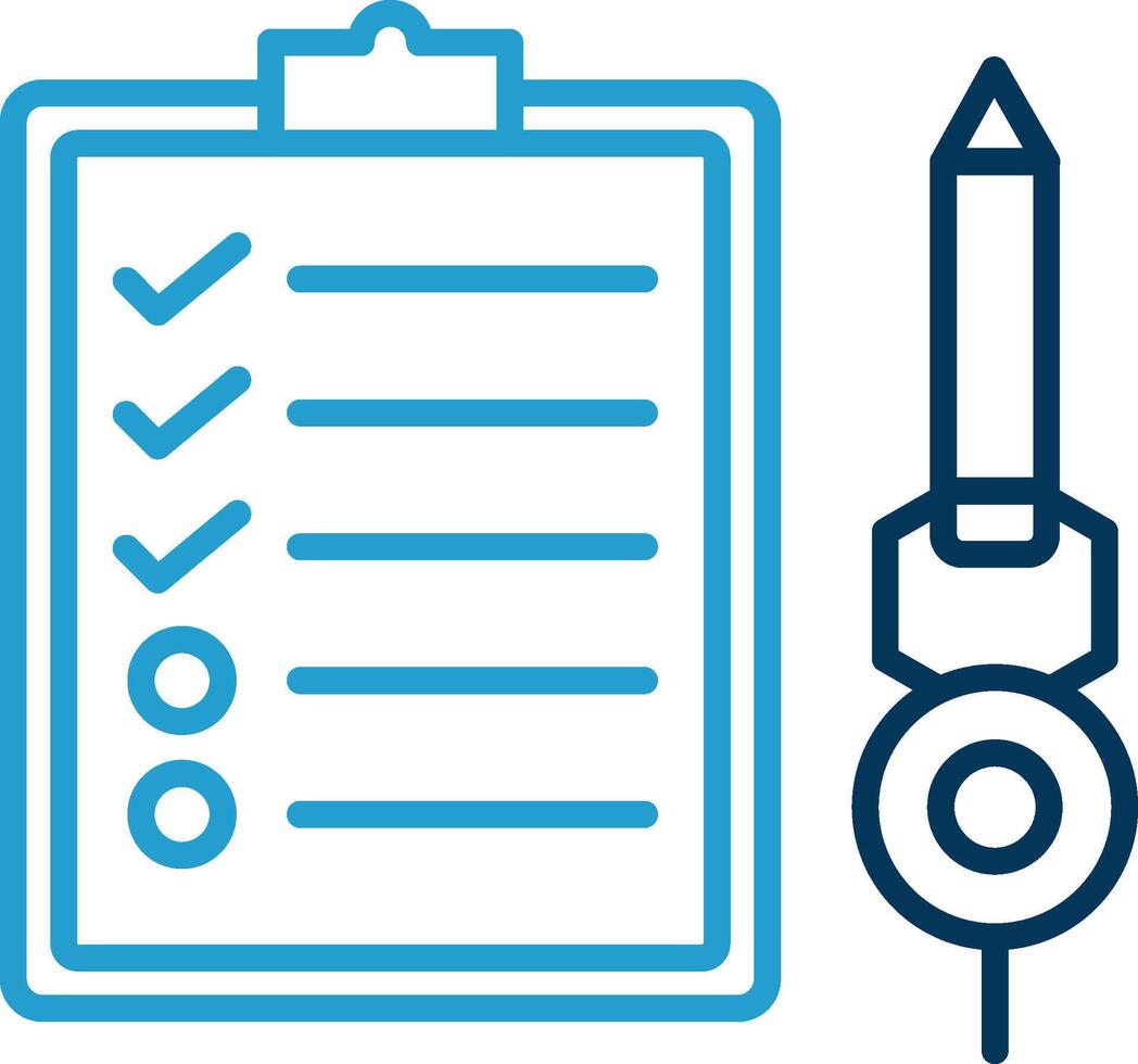 Check List Line Blue Two Color Icon vector