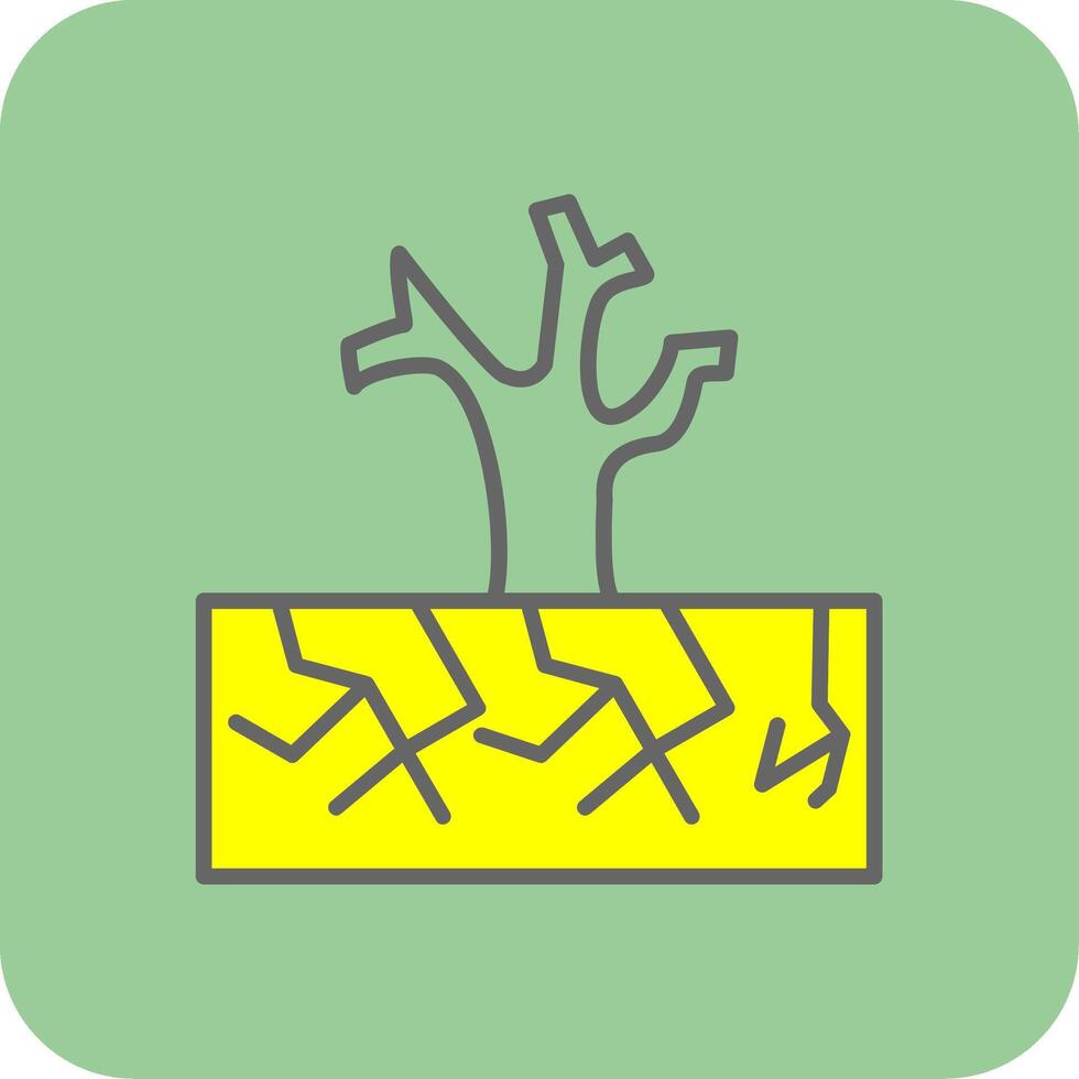 Drought Filled Yellow Icon vector