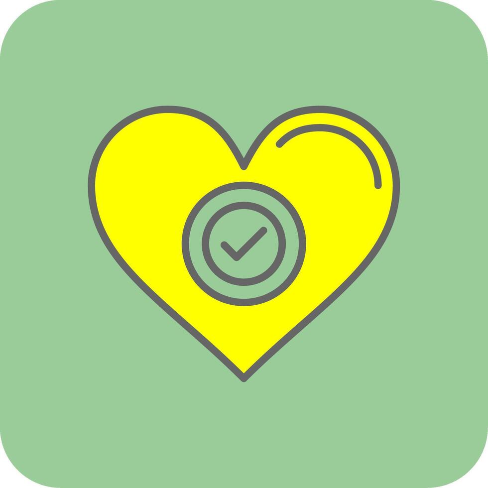 Heart Filled Yellow Icon vector