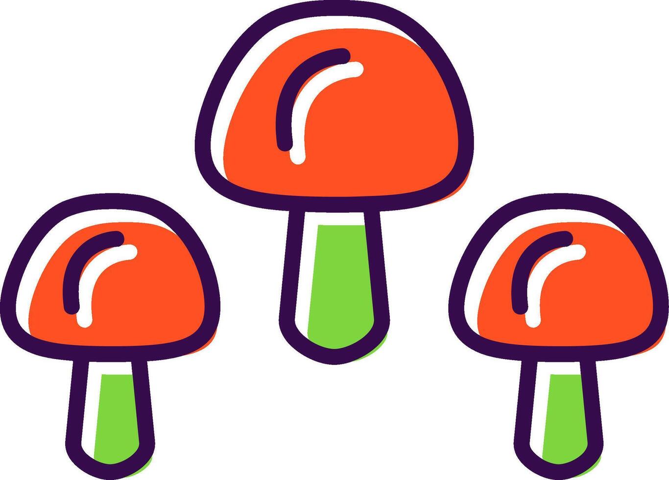 Mushrooms filled Design Icon vector