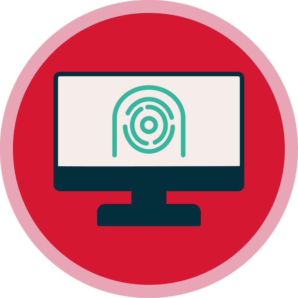 Security Computer Faceprint Flat Multi Circle Icon vector