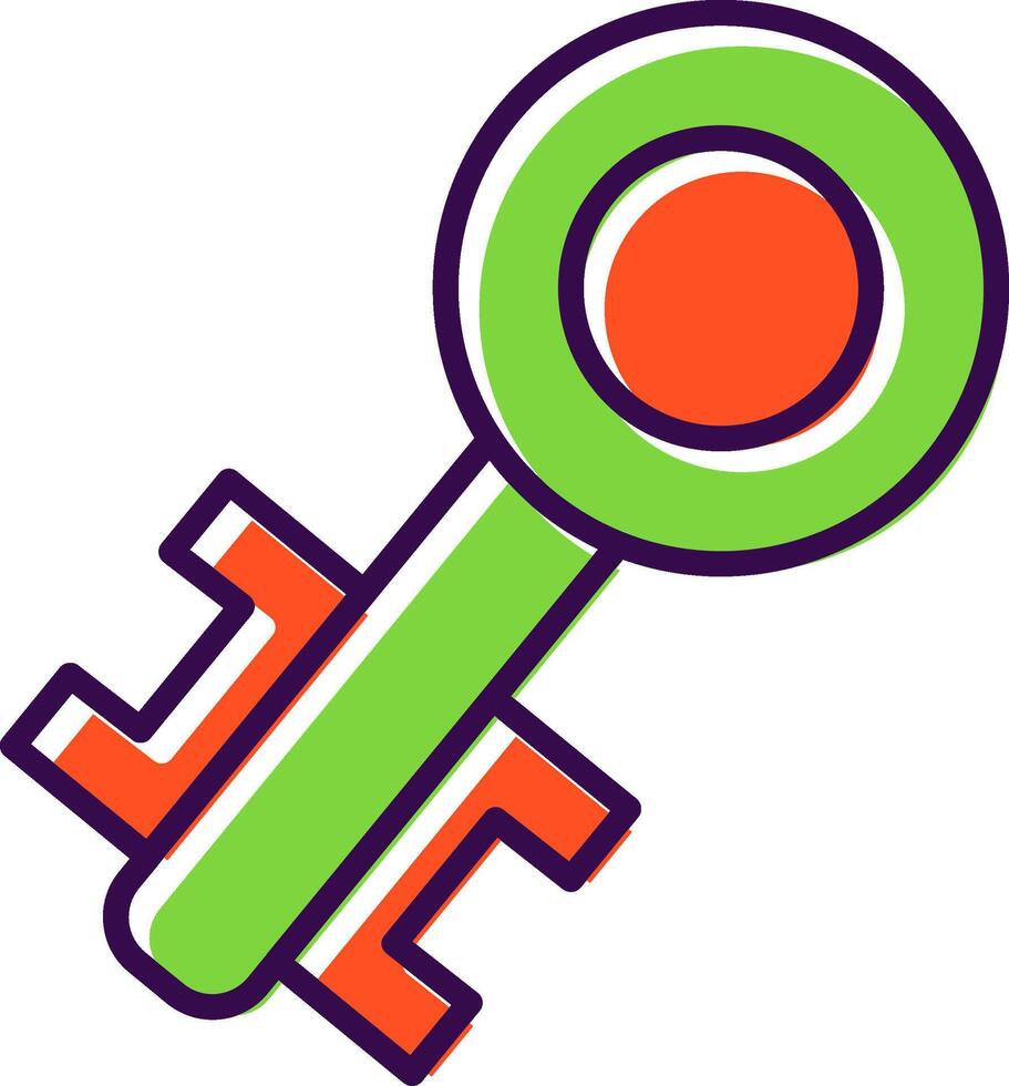 Old Key filled Design Icon vector