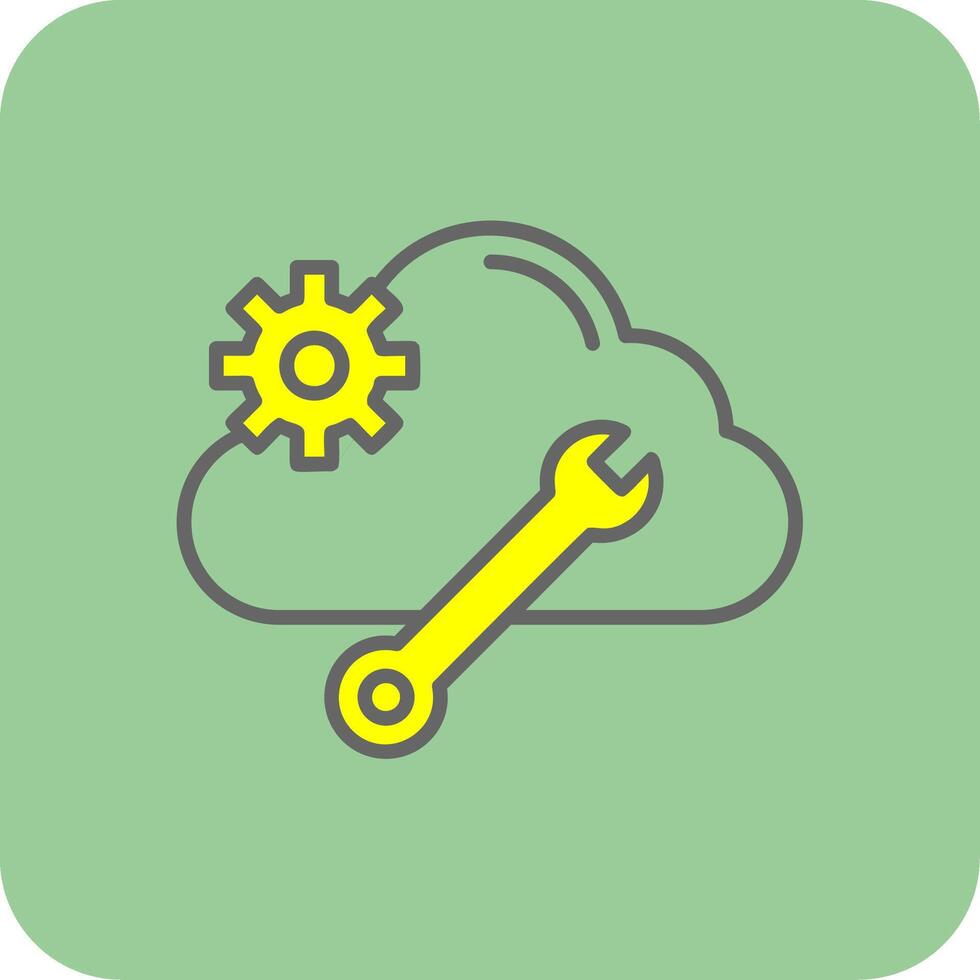 Cloud Computing Filled Yellow Icon vector