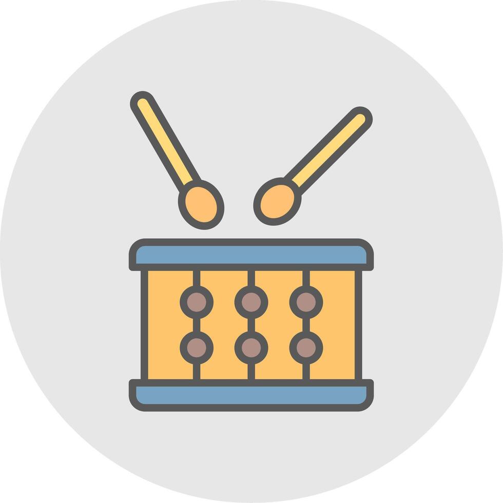 Drum Line Filled Light Icon vector