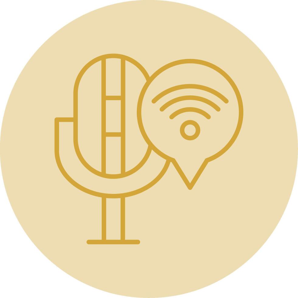 Connection Line Yellow Circle Icon vector