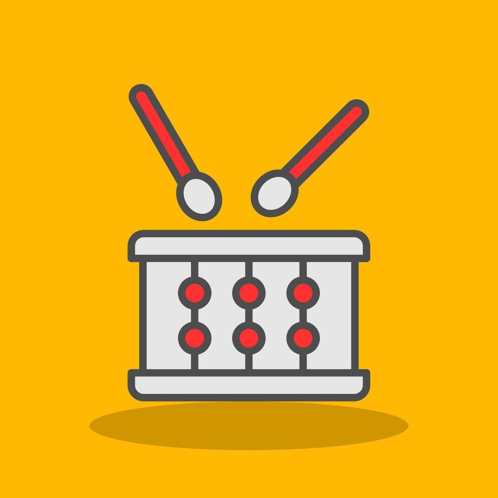 Drum Filled Shadow Icon vector