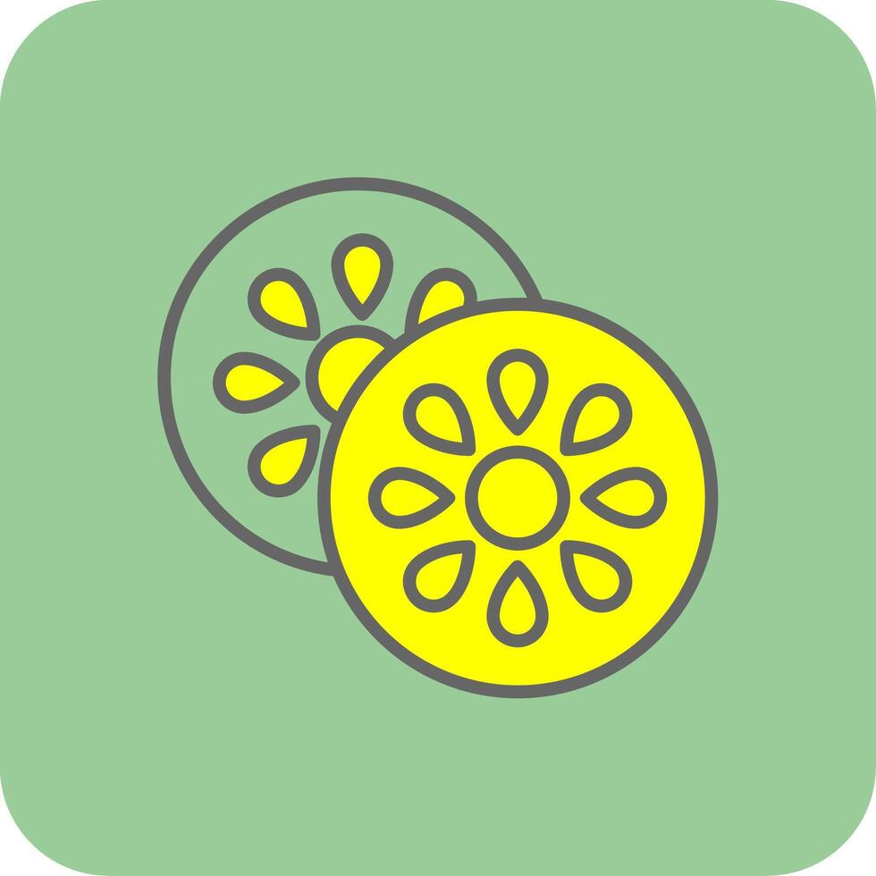 Kiwi Filled Yellow Icon vector